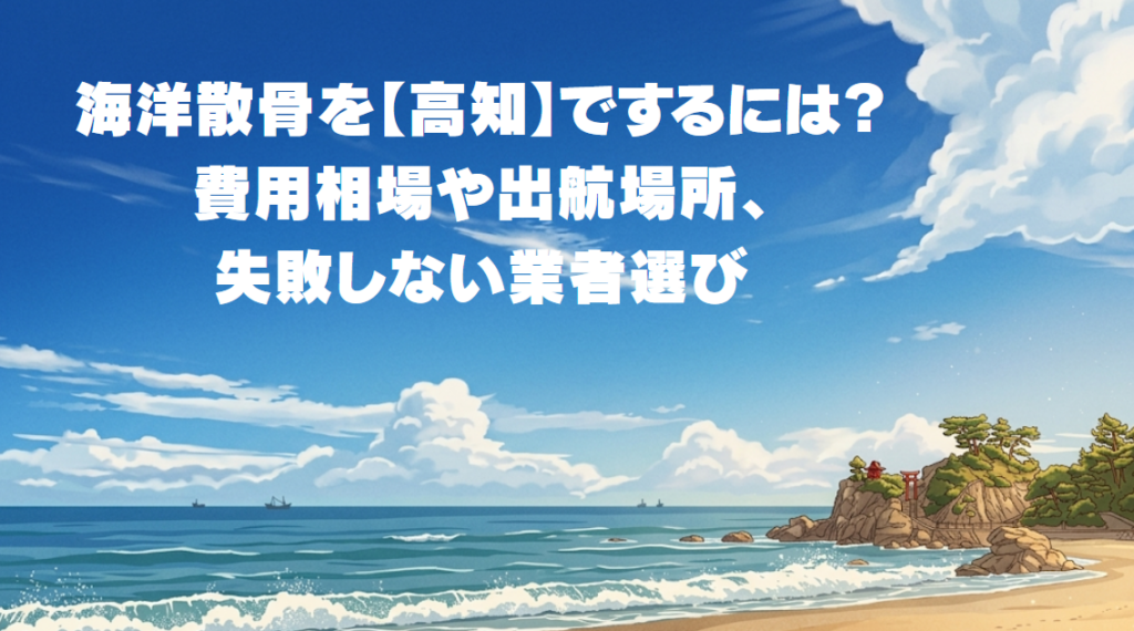 海洋散骨を【高知】でするには？費用相場や出航場所、失敗しない業者選び