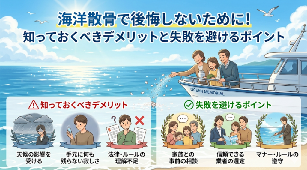 海洋散骨で後悔しないために！知っておくべきデメリット